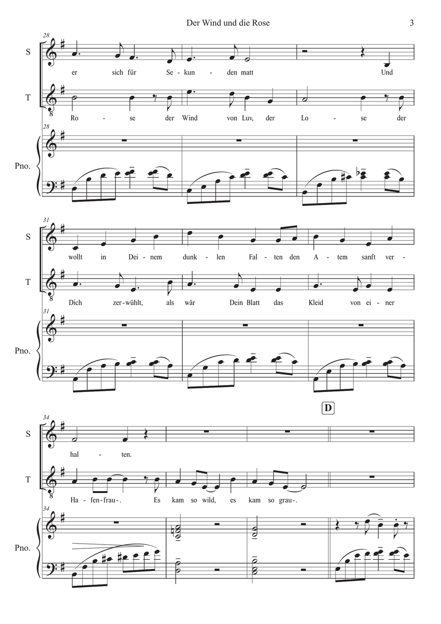 Der Wind und die Rose ( The Wind and the Rose ) Baritone Horn TC scores gallery preview page 3