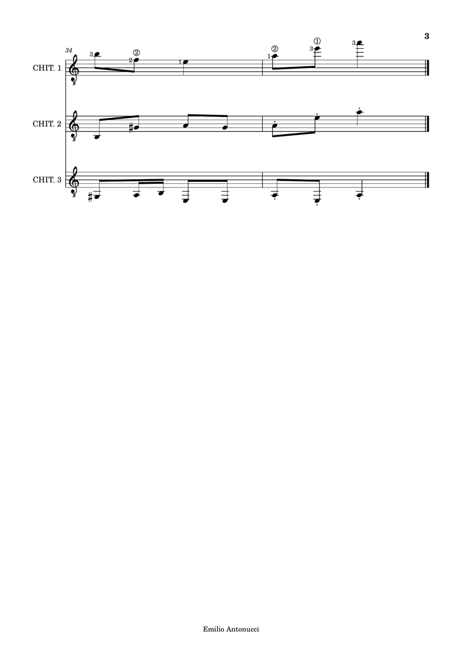 TANGO PER 3 CHITARRE TANGO PER 3 CHITARRE Guitar Ensemble scores gallery preview page 3