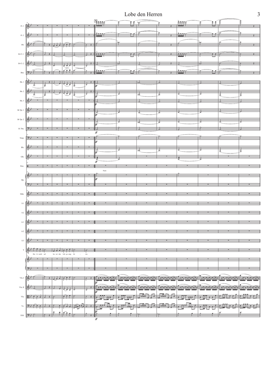 Lobe den Herren ( Praise to the Lord, the Almighty ) Full Orchestra scores gallery preview page 3