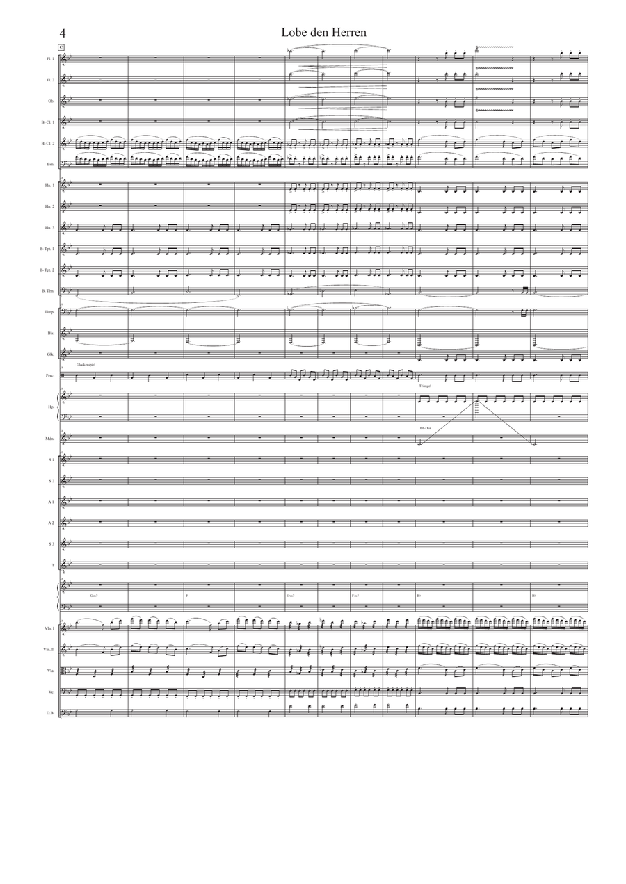 Lobe den Herren ( Praise to the Lord, the Almighty ) Full Orchestra scores gallery preview page 4