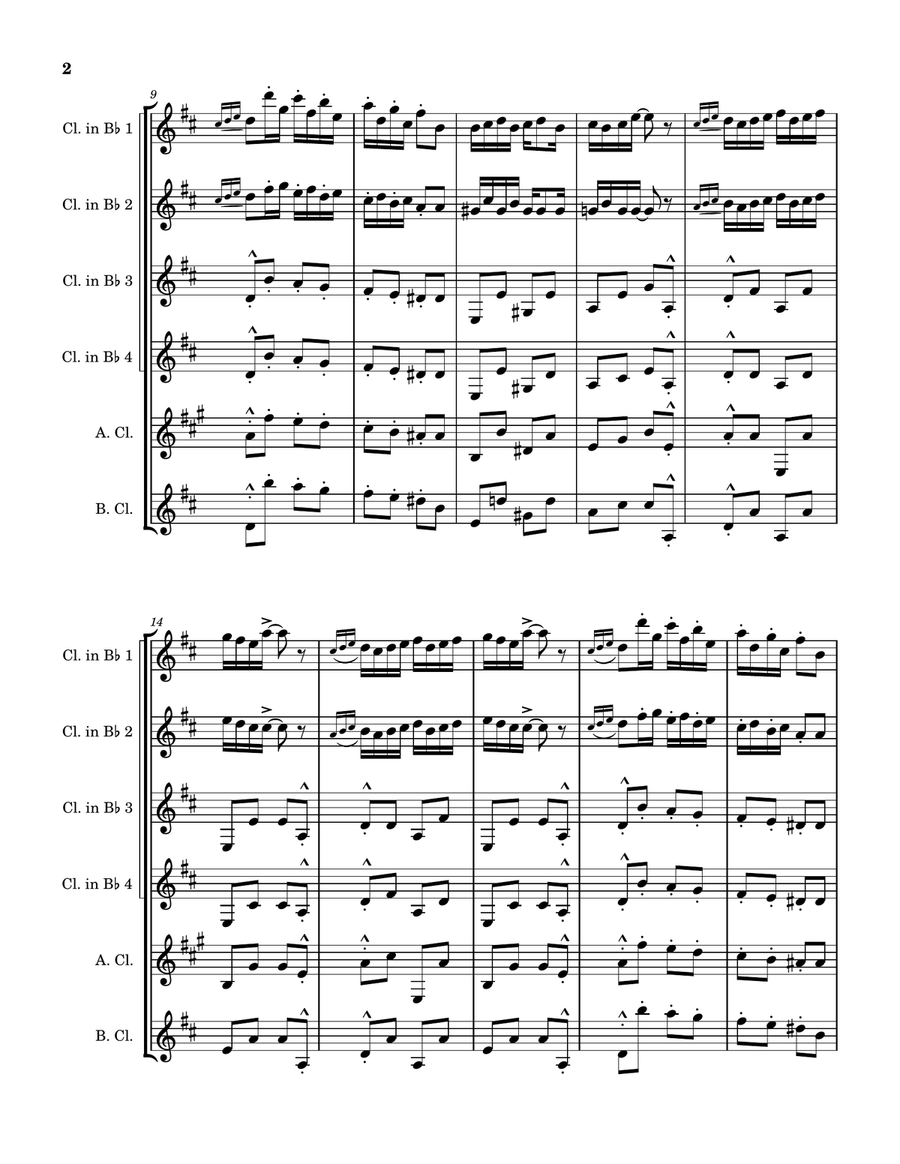 Honeymoon Rag Clarinet Quintet scores gallery preview page 2