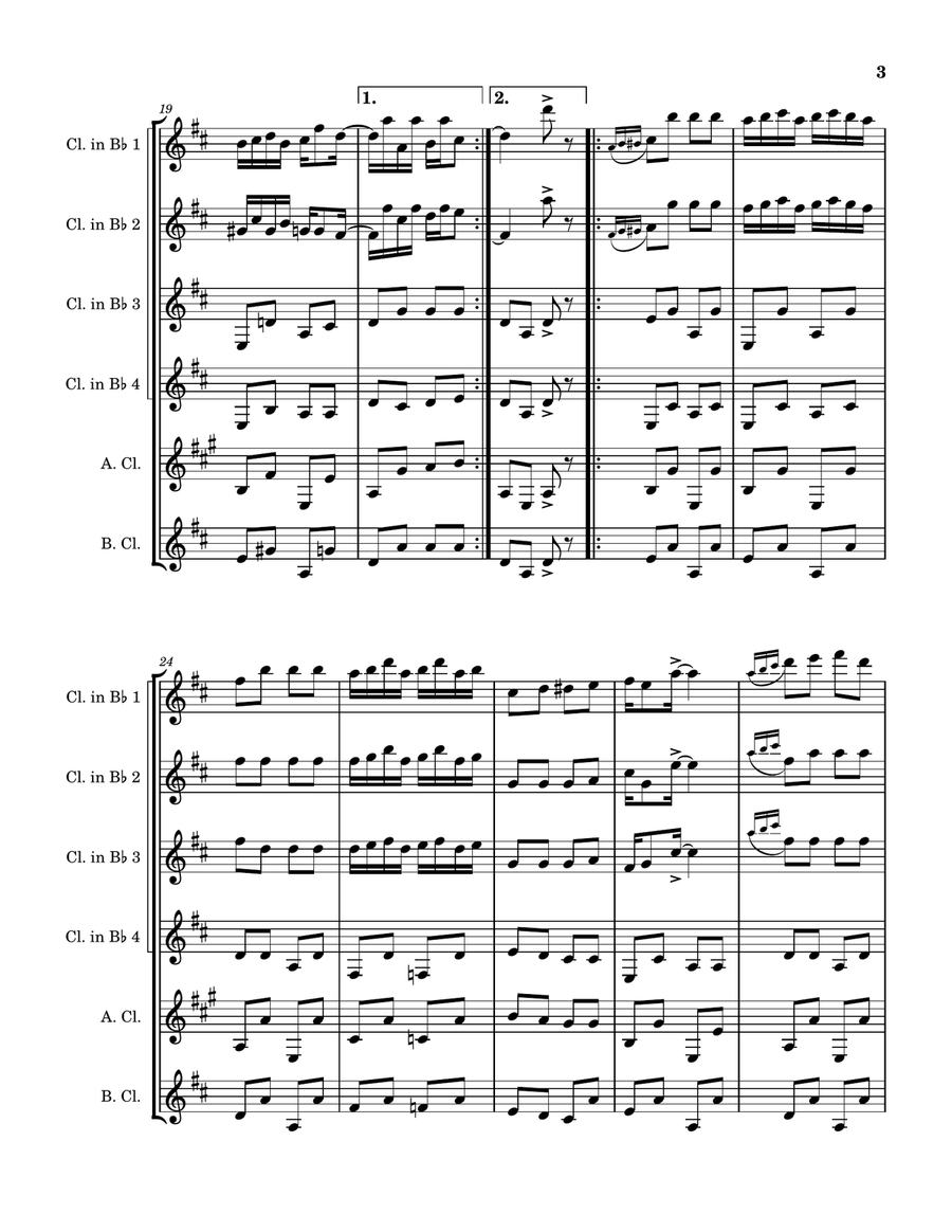 Honeymoon Rag Clarinet Quintet scores gallery preview page 3
