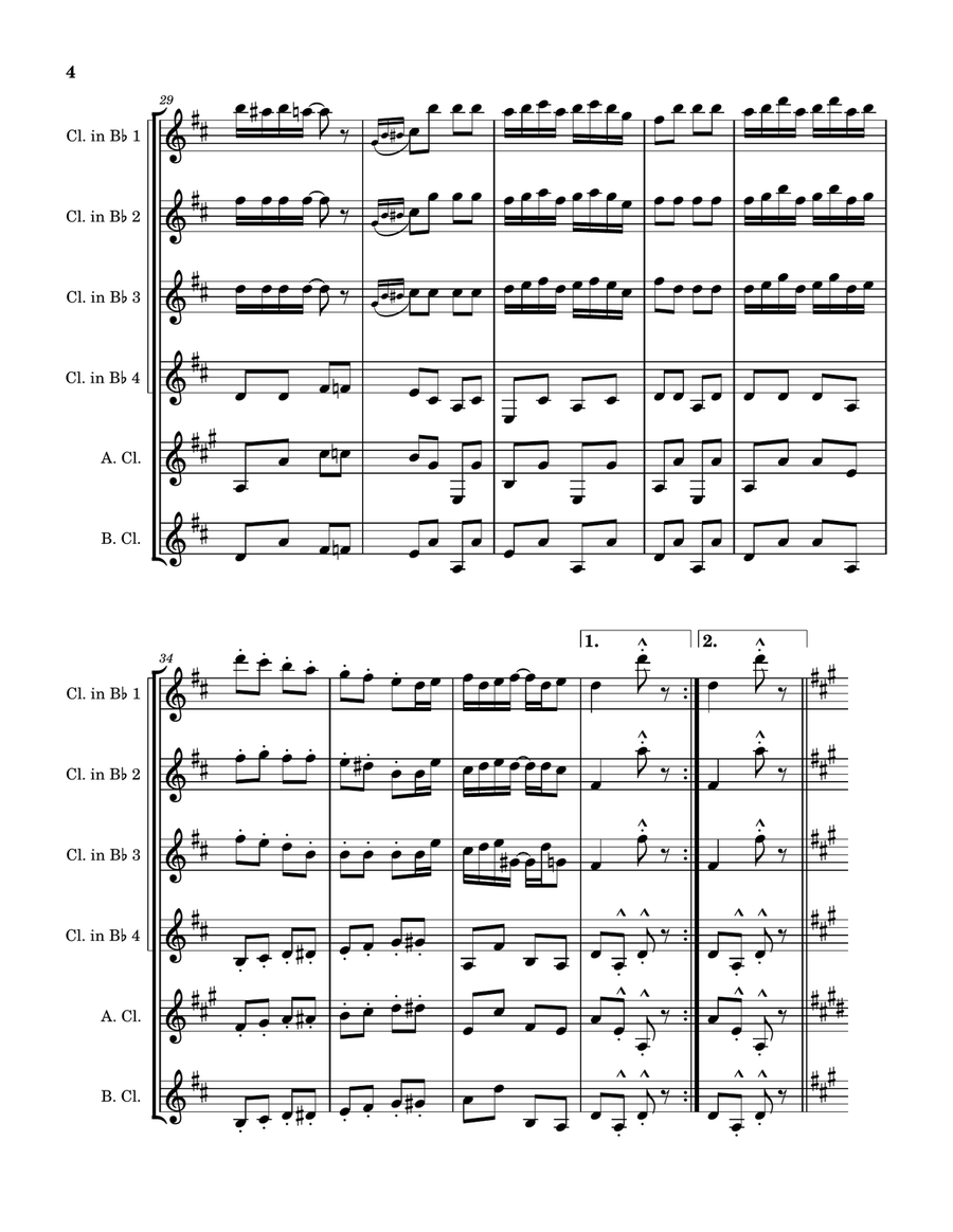Honeymoon Rag Clarinet Quintet scores gallery preview page 4