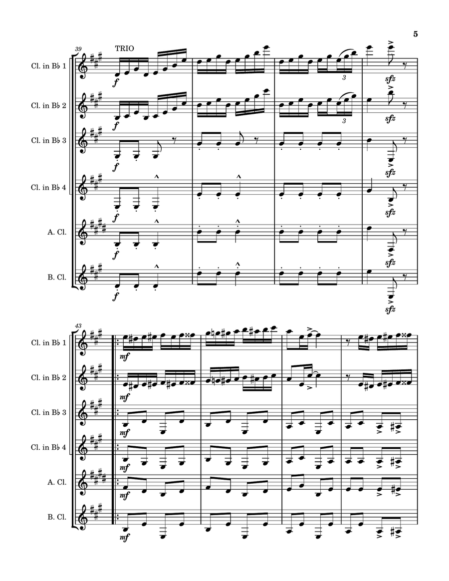 Honeymoon Rag Clarinet Quintet scores gallery preview page 5