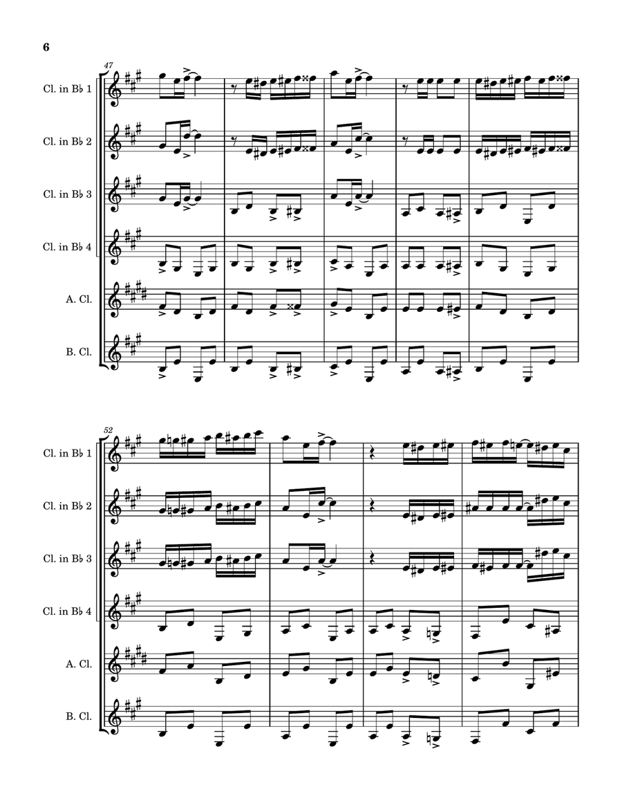 Honeymoon Rag Clarinet Quintet scores gallery preview page 6