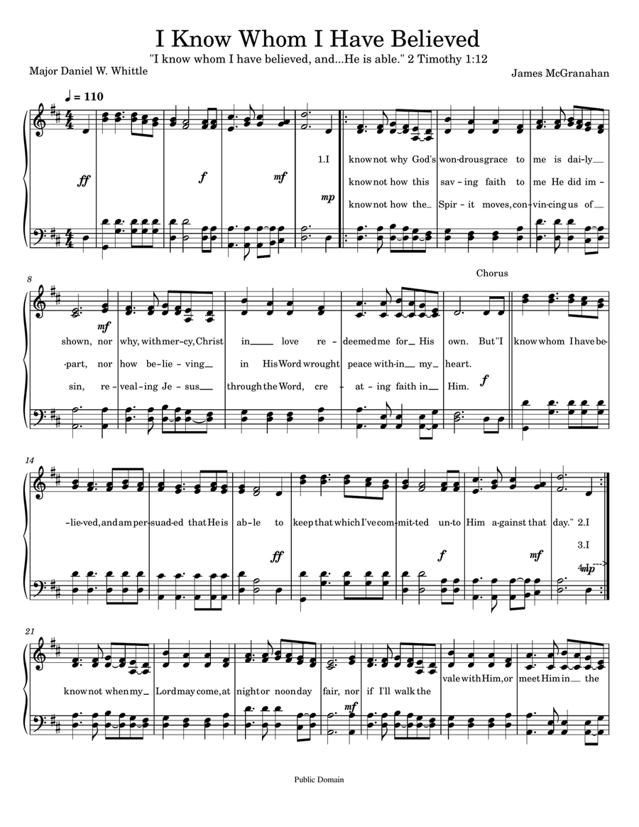 I Know Whom I Have Believed A Cappella scores gallery preview page 1