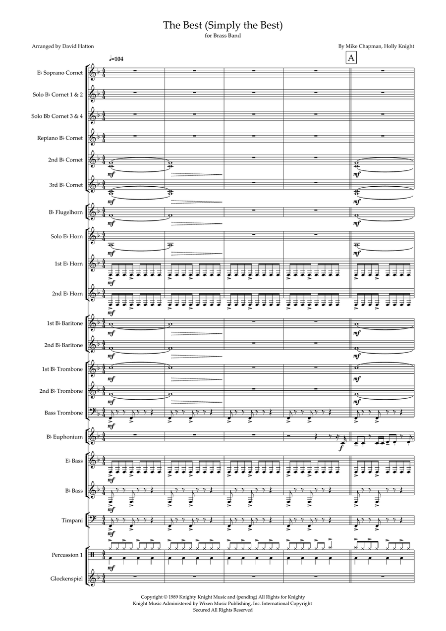 The Best (Simply The Best) Brass Band scores gallery preview page 1