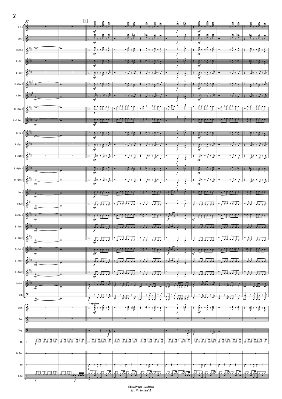 Like A Prayer Like A Prayer Concert Band scores gallery preview page 4