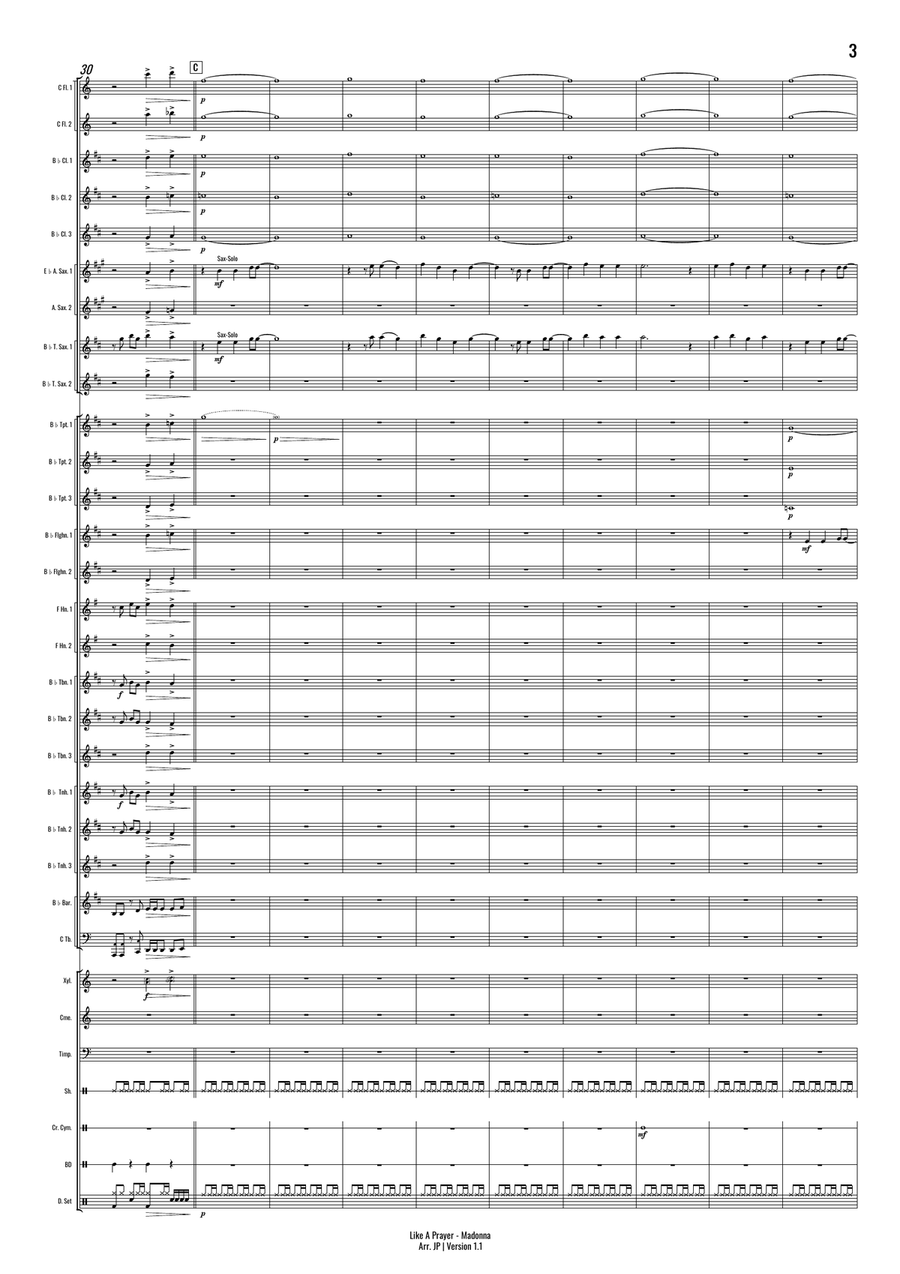 Like A Prayer Like A Prayer Concert Band scores gallery preview page 5