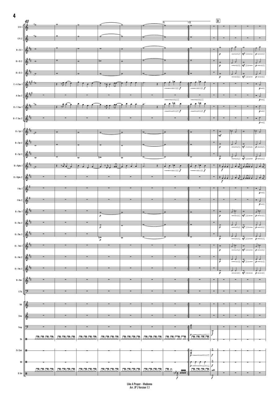 Like A Prayer Like A Prayer Concert Band scores gallery preview page 6
