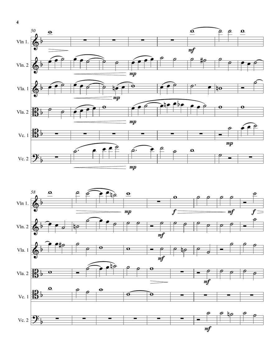 Robert Parsons Ave Maria arranged for string sextet or string orchestra String Orchestra scores gallery preview page 4
