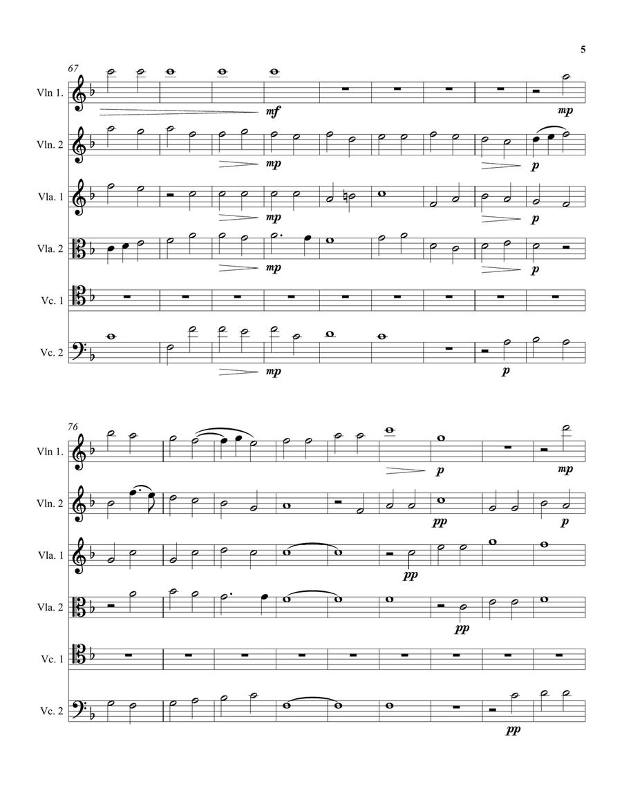 Robert Parsons Ave Maria arranged for string sextet or string orchestra String Orchestra scores gallery preview page 5