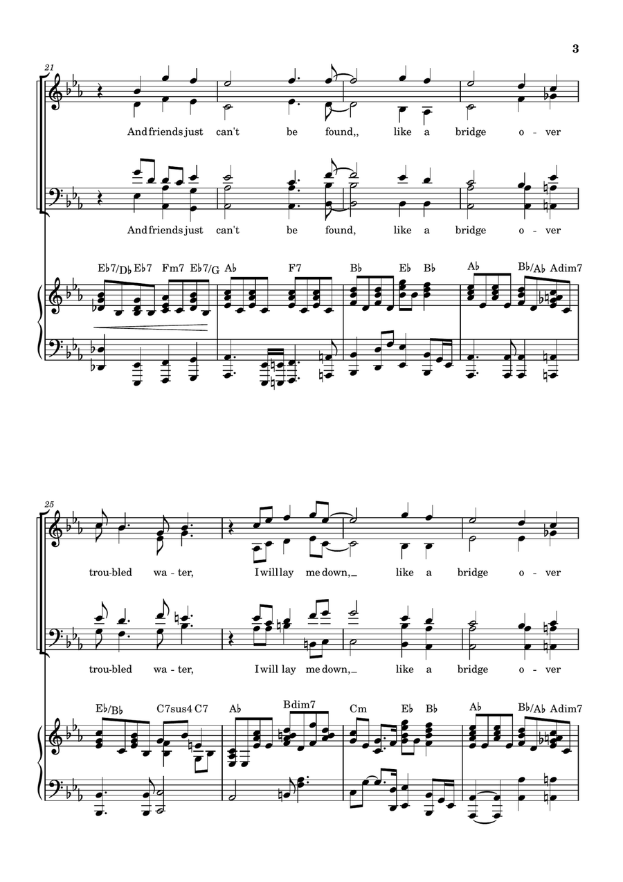 Bridge Over Troubled Water Divisi scores gallery preview page 3