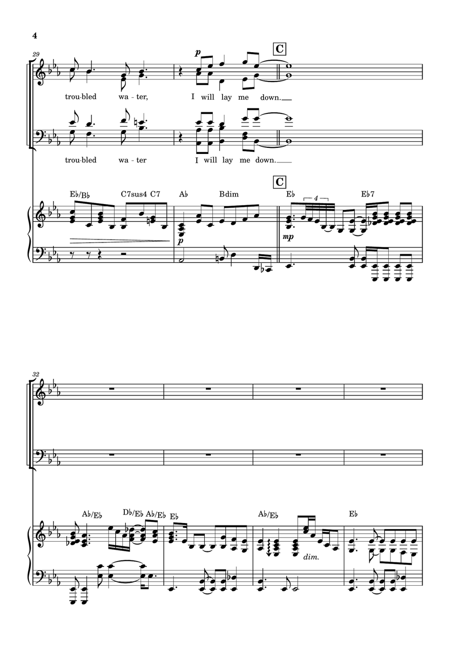 Bridge Over Troubled Water Divisi scores gallery preview page 4