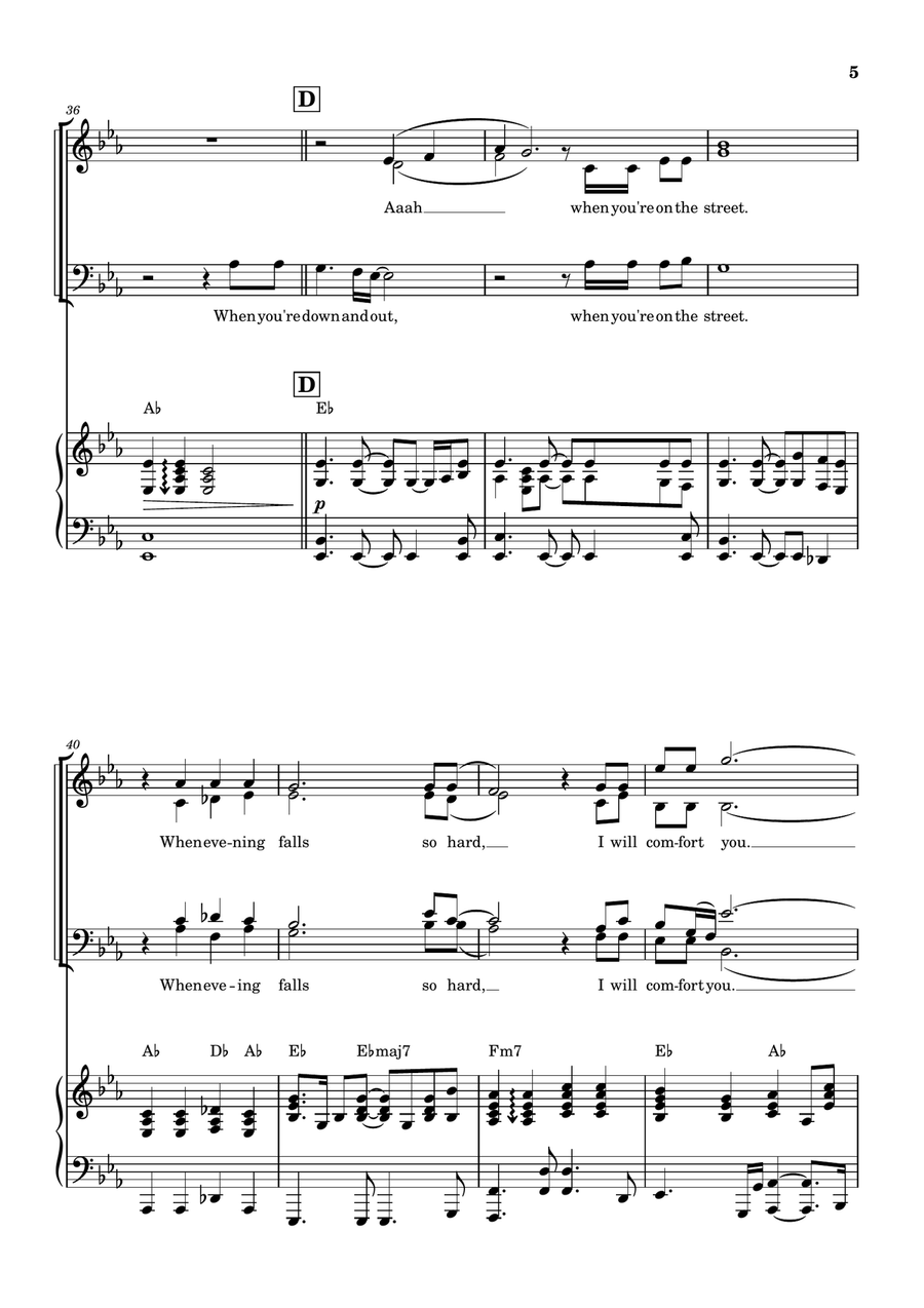 Bridge Over Troubled Water Divisi scores gallery preview page 5
