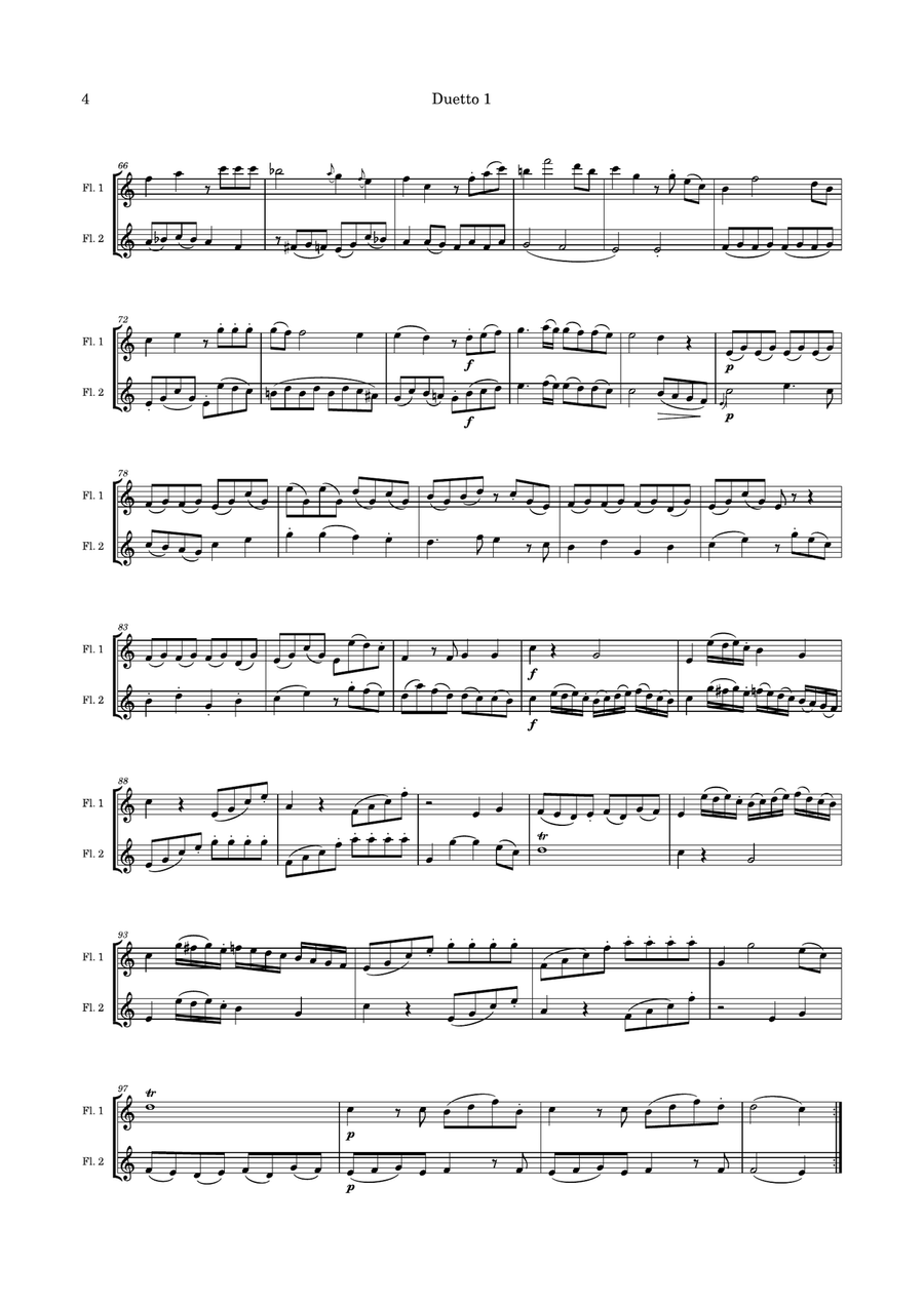 Graeff Six duets for two flutes Flute Duet scores gallery preview page 4