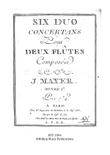 Mayer Six Duos Concertans Op. 1 for two flutes