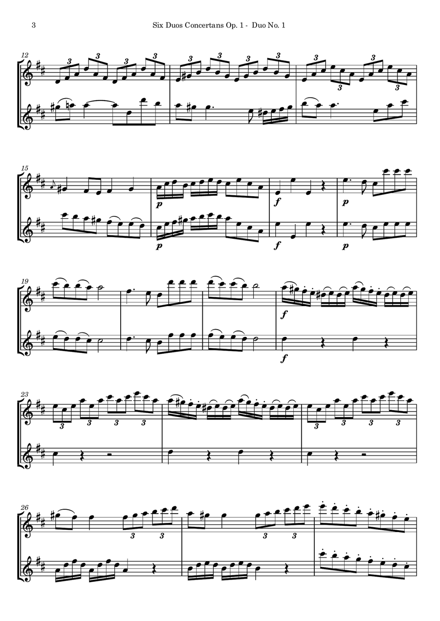 Mayer Six Duos Concertans Op. 1 for two flutes Flute Duet scores gallery preview page 3