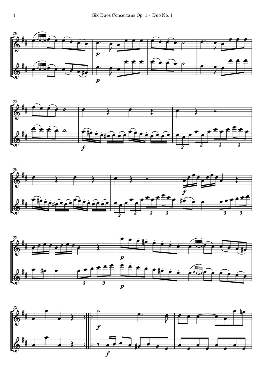 Mayer Six Duos Concertans Op. 1 for two flutes Flute Duet scores gallery preview page 4