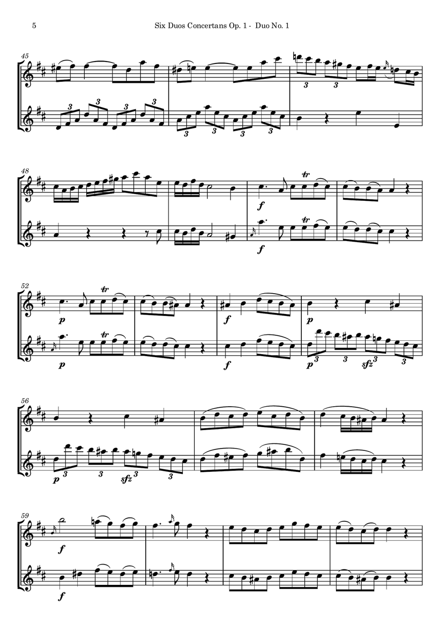 Mayer Six Duos Concertans Op. 1 for two flutes Flute Duet scores gallery preview page 5