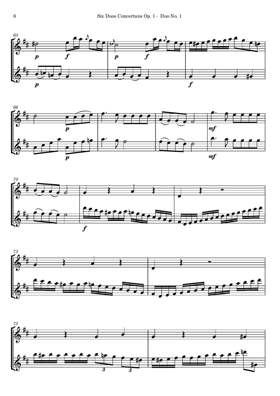 Mayer Six Duos Concertans Op. 1 for two flutes Flute Duet scores gallery preview page 6