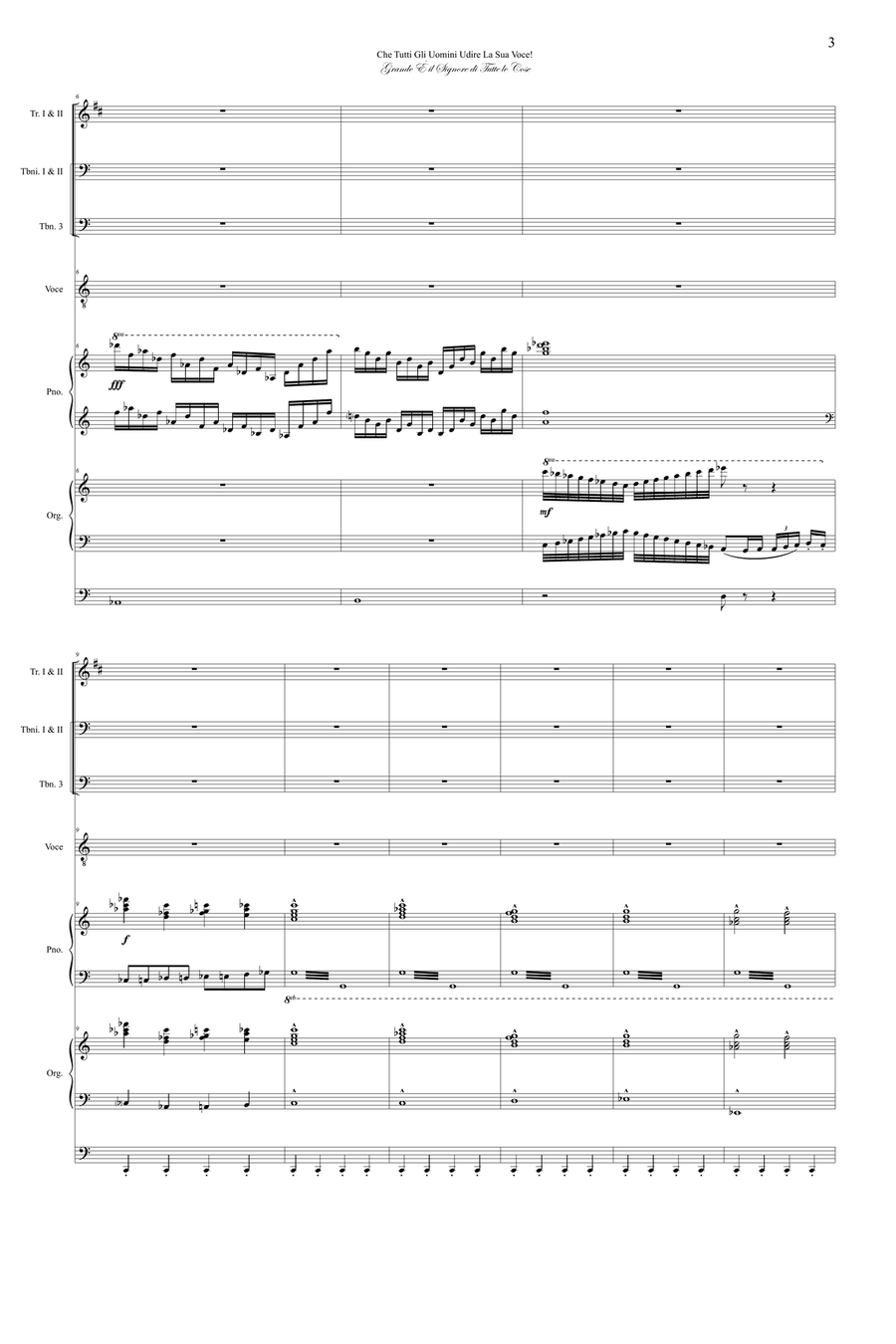 Che Tutti Gli Uomini Udire La Sua Voce!, Op. 3 - Score Only Large Ensemble scores gallery preview page 4