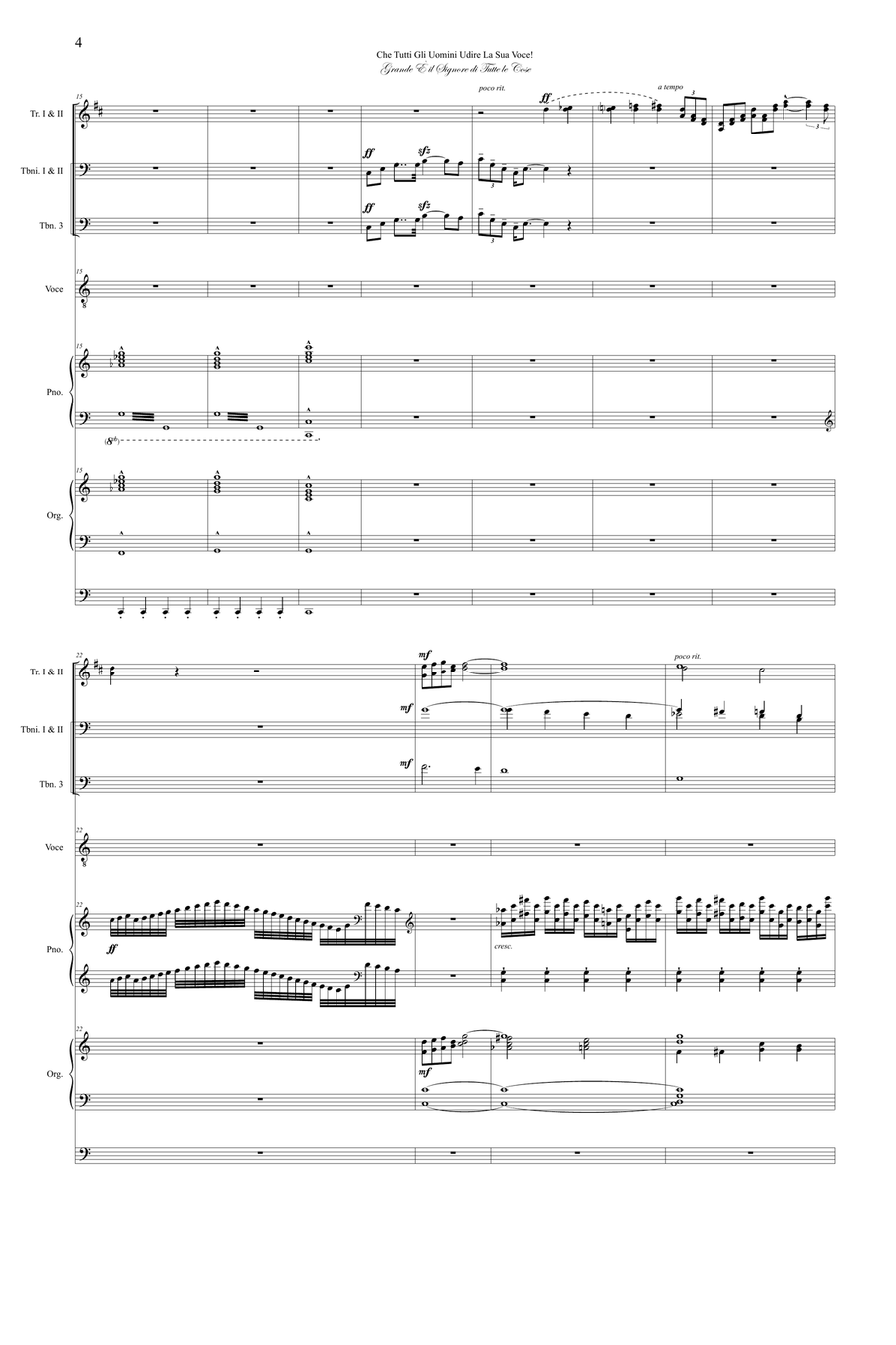 Che Tutti Gli Uomini Udire La Sua Voce!, Op. 3 - Score Only Large Ensemble scores gallery preview page 5