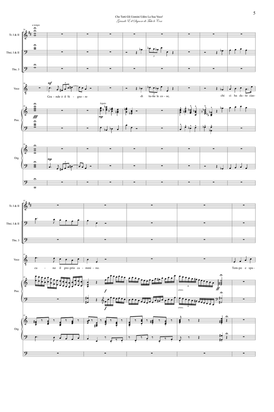 Che Tutti Gli Uomini Udire La Sua Voce!, Op. 3 - Score Only Large Ensemble scores gallery preview page 6