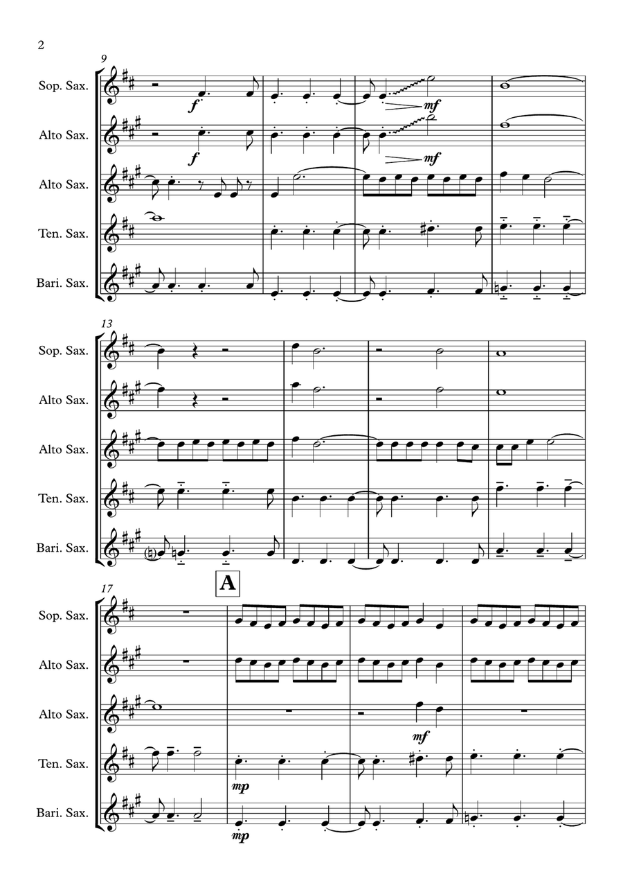 Gold Dust Gold Dust Saxophone Quartet scores gallery preview page 2