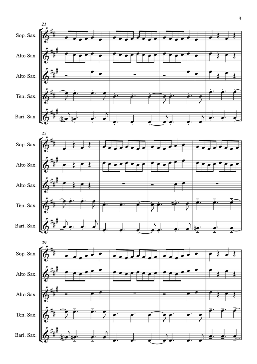 Gold Dust Gold Dust Saxophone Quartet scores gallery preview page 3