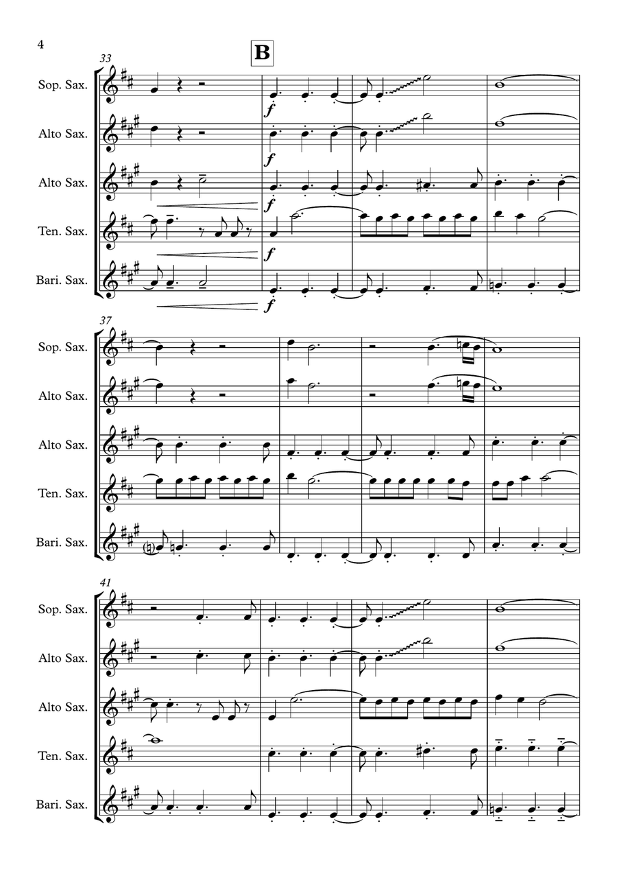 Gold Dust Gold Dust Saxophone Quartet scores gallery preview page 4