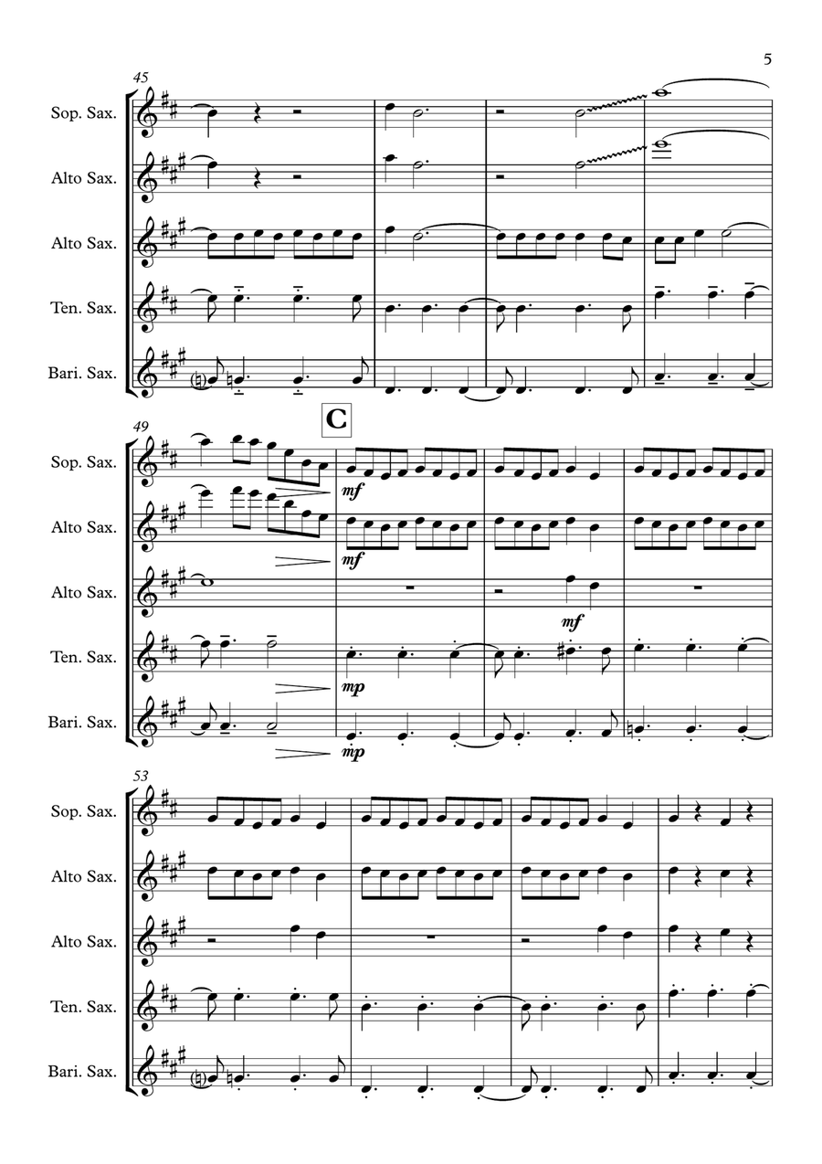 Gold Dust Gold Dust Saxophone Quartet scores gallery preview page 5