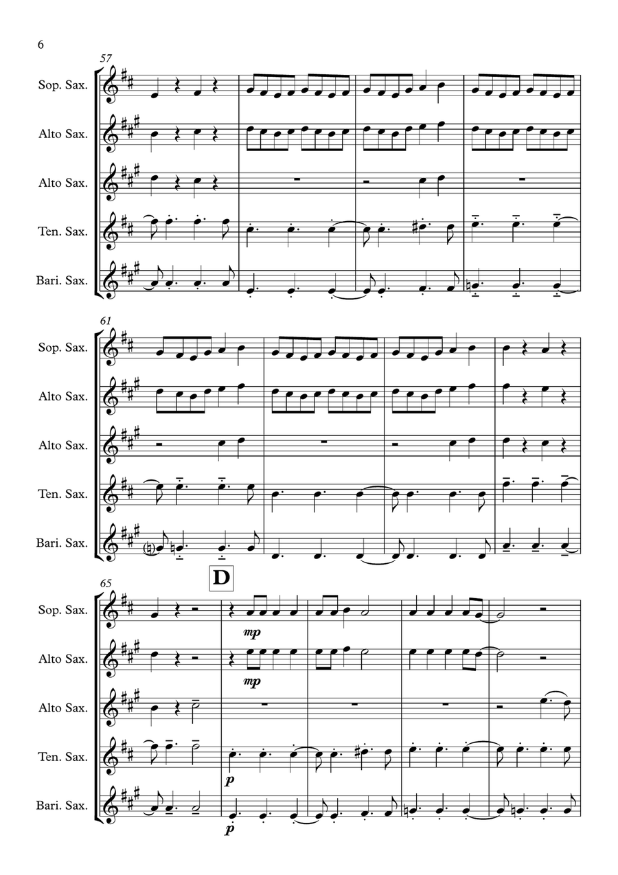 Gold Dust Gold Dust Saxophone Quartet scores gallery preview page 6