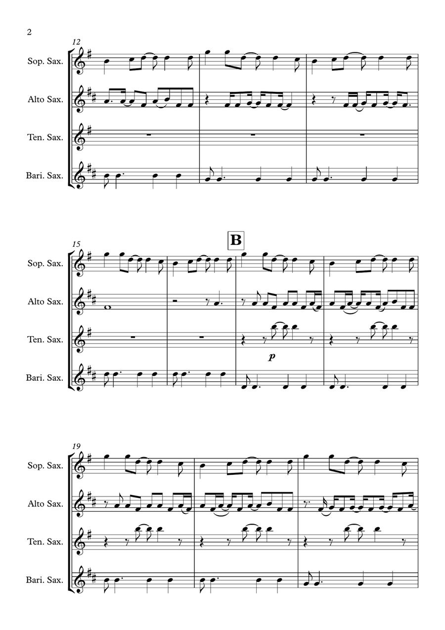 Just The Way You Are Just The Way You Are Saxophone Quartet scores gallery preview page 2