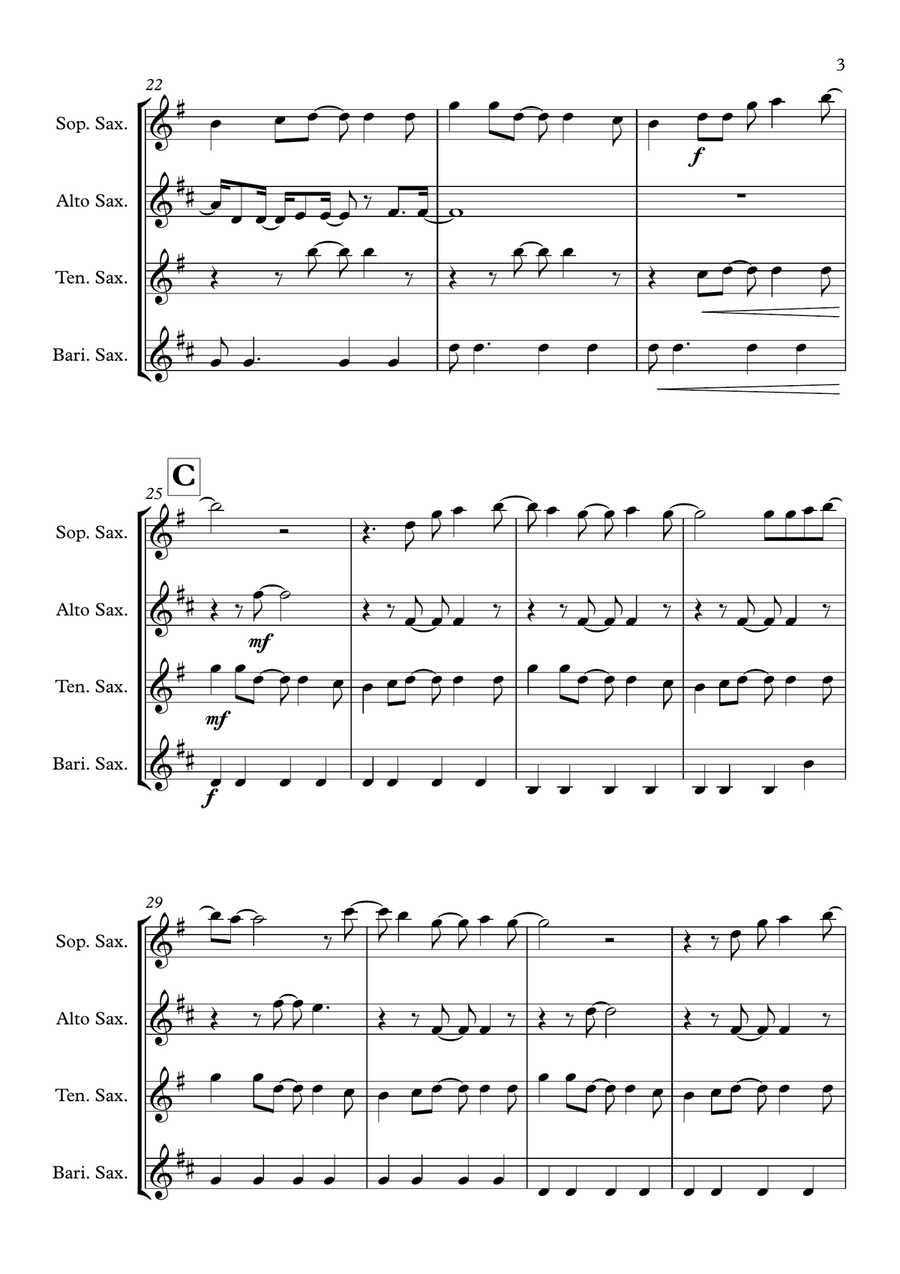 Just The Way You Are Just The Way You Are Saxophone Quartet scores gallery preview page 3
