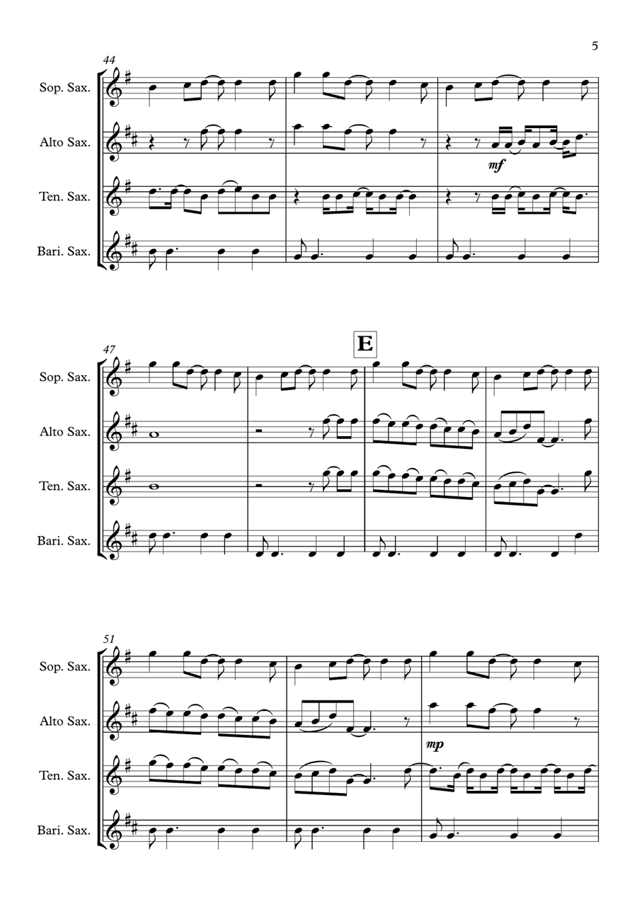 Just The Way You Are Just The Way You Are Saxophone Quartet scores gallery preview page 5