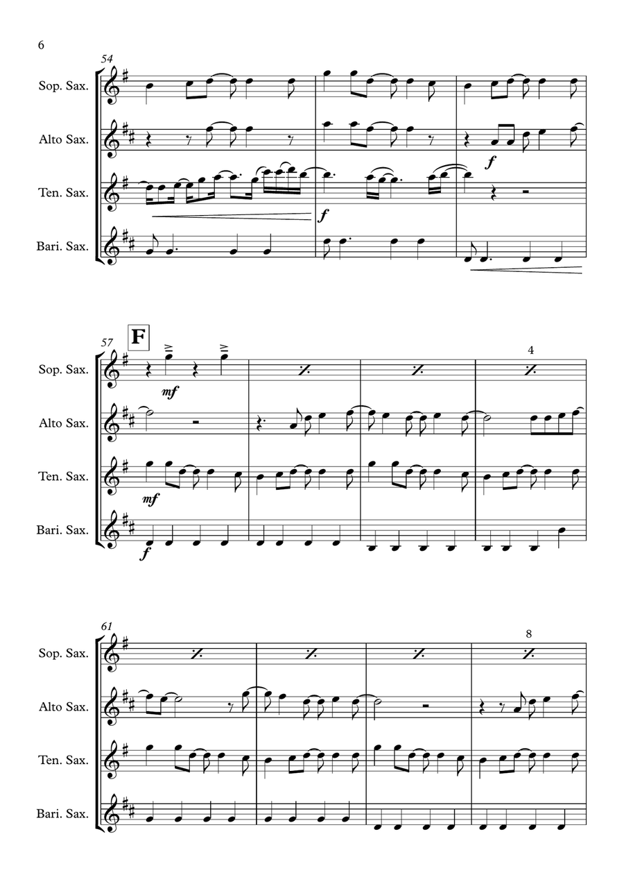 Just The Way You Are Just The Way You Are Saxophone Quartet scores gallery preview page 6