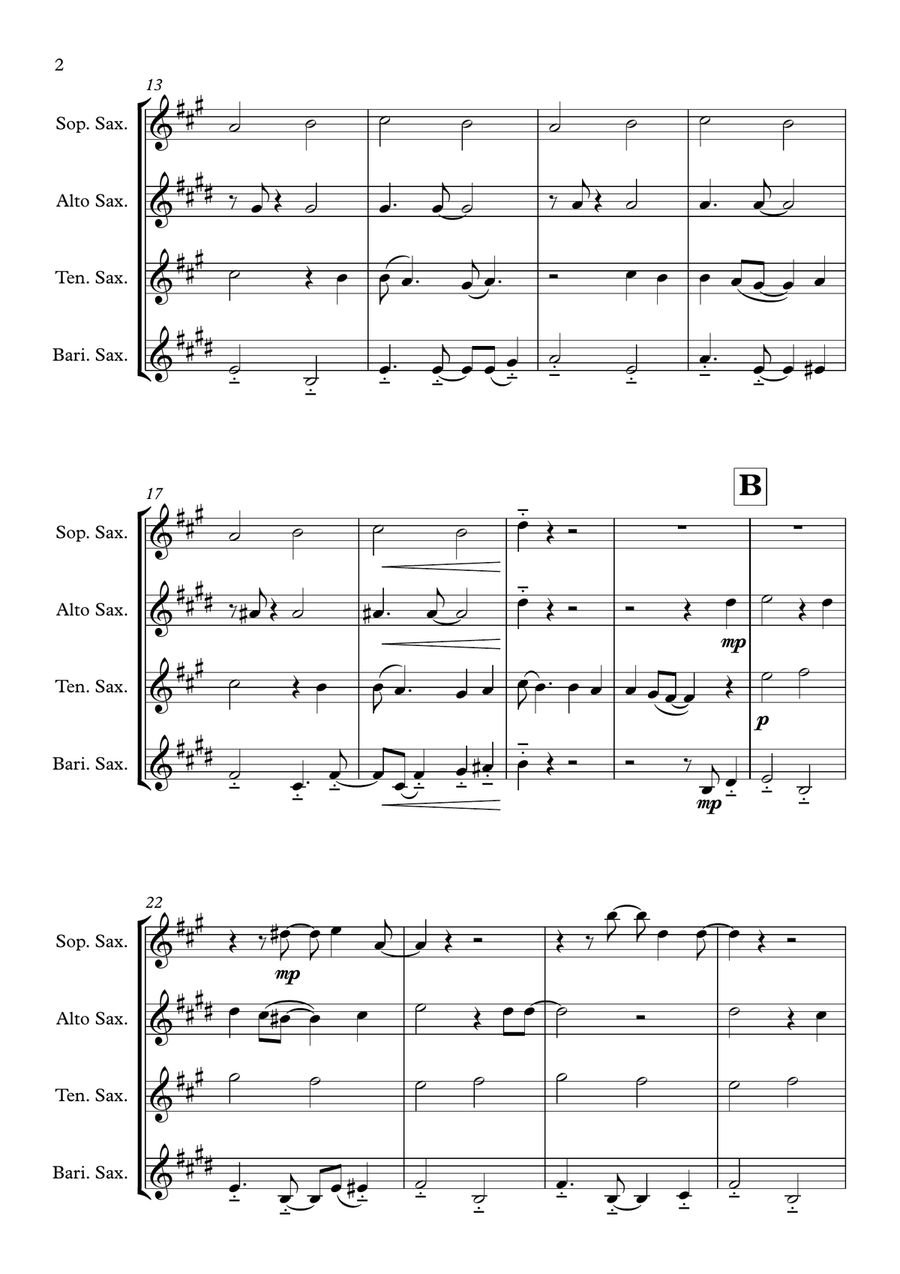 L-O-V-E L-O-V-E Saxophone Quartet scores gallery preview page 2
