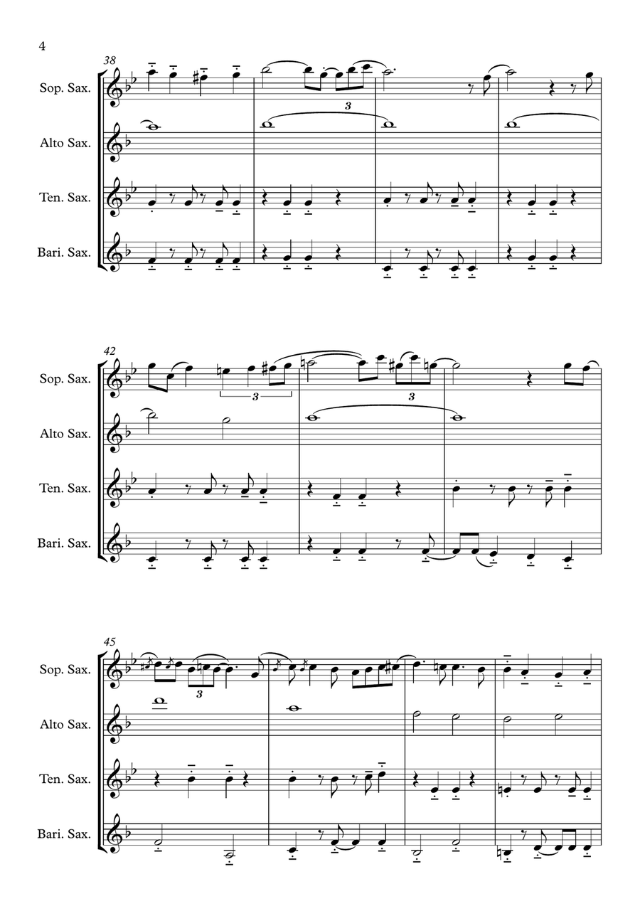 L-O-V-E L-O-V-E Saxophone Quartet scores gallery preview page 4