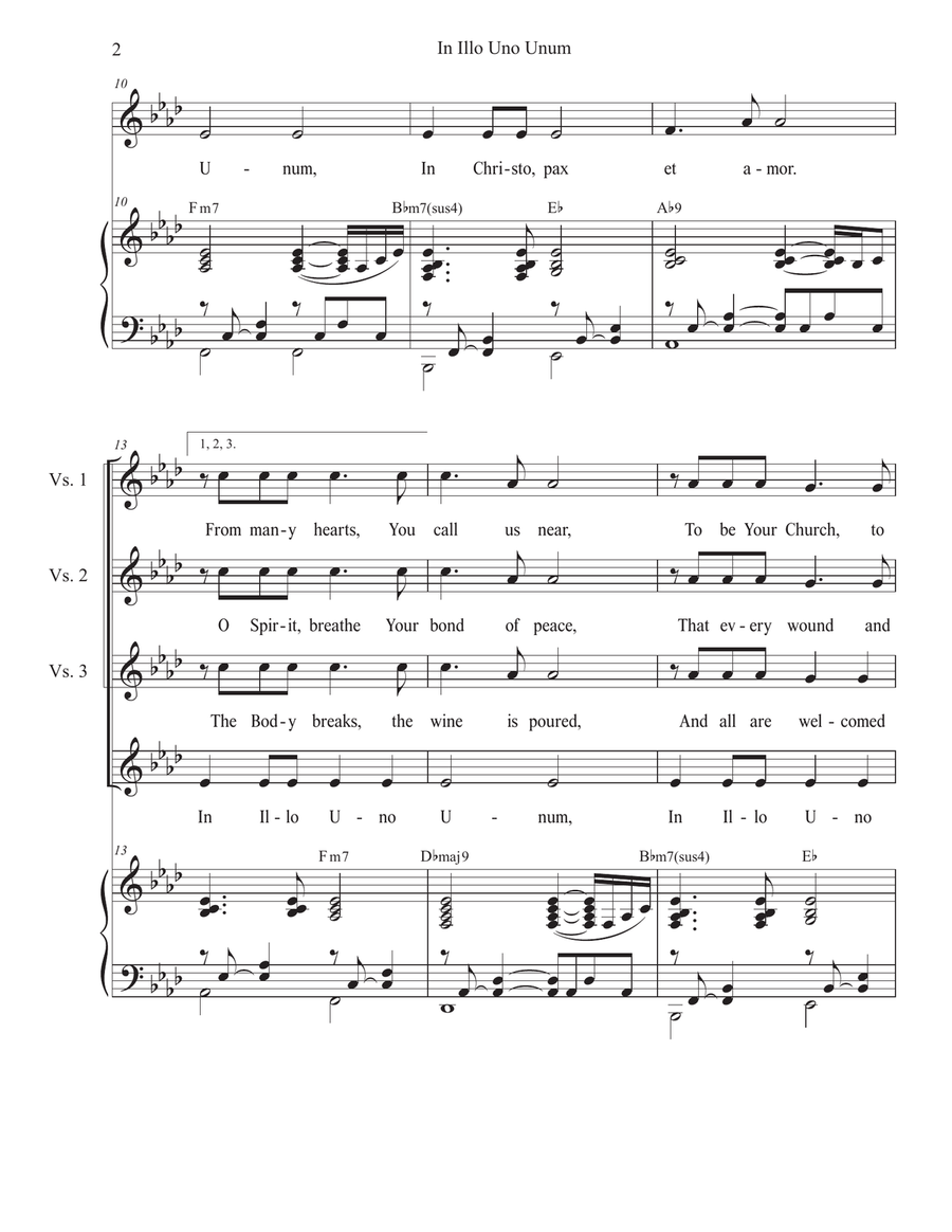 In Illo Uno Unum (Vocal solo with Unison choir) Unison Choir scores gallery preview page 2