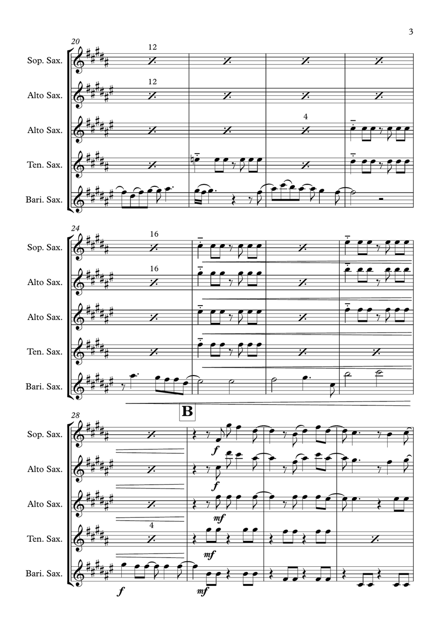 Love Is Easy Love Is Easy Saxophone Quartet scores gallery preview page 3
