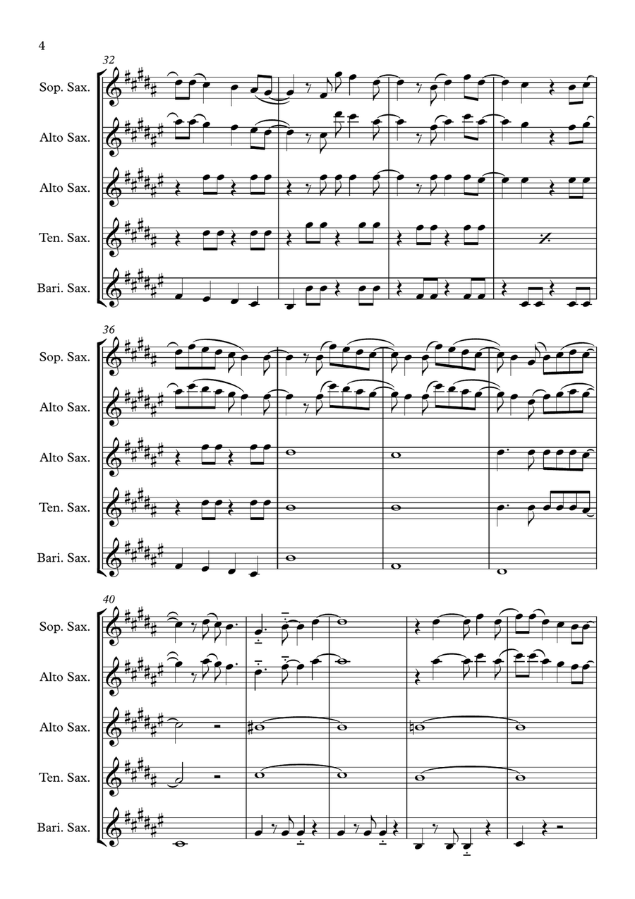 Love Is Easy Love Is Easy Saxophone Quartet scores gallery preview page 4