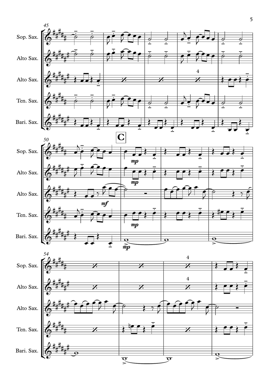 Love Is Easy Love Is Easy Saxophone Quartet scores gallery preview page 5