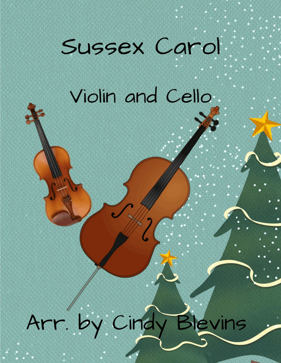 Sussex Carol, for Violin and Cello String Duet scores gallery preview page 1