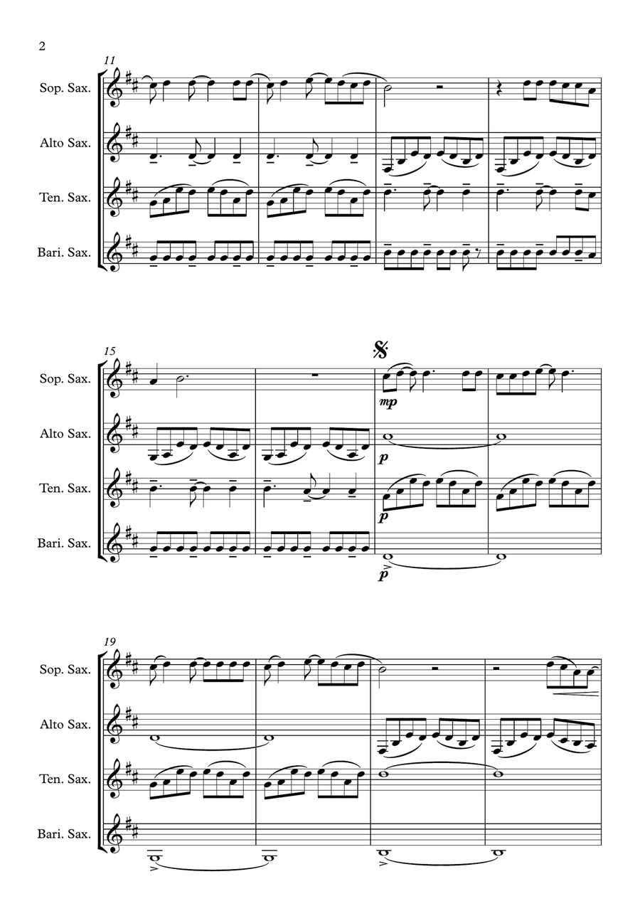 Love Story Love Story Saxophone Quartet scores gallery preview page 2