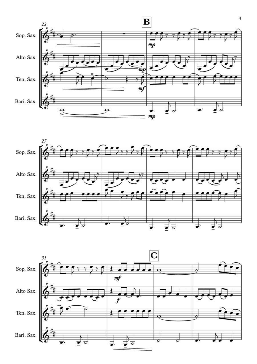 Love Story Love Story Saxophone Quartet scores gallery preview page 3