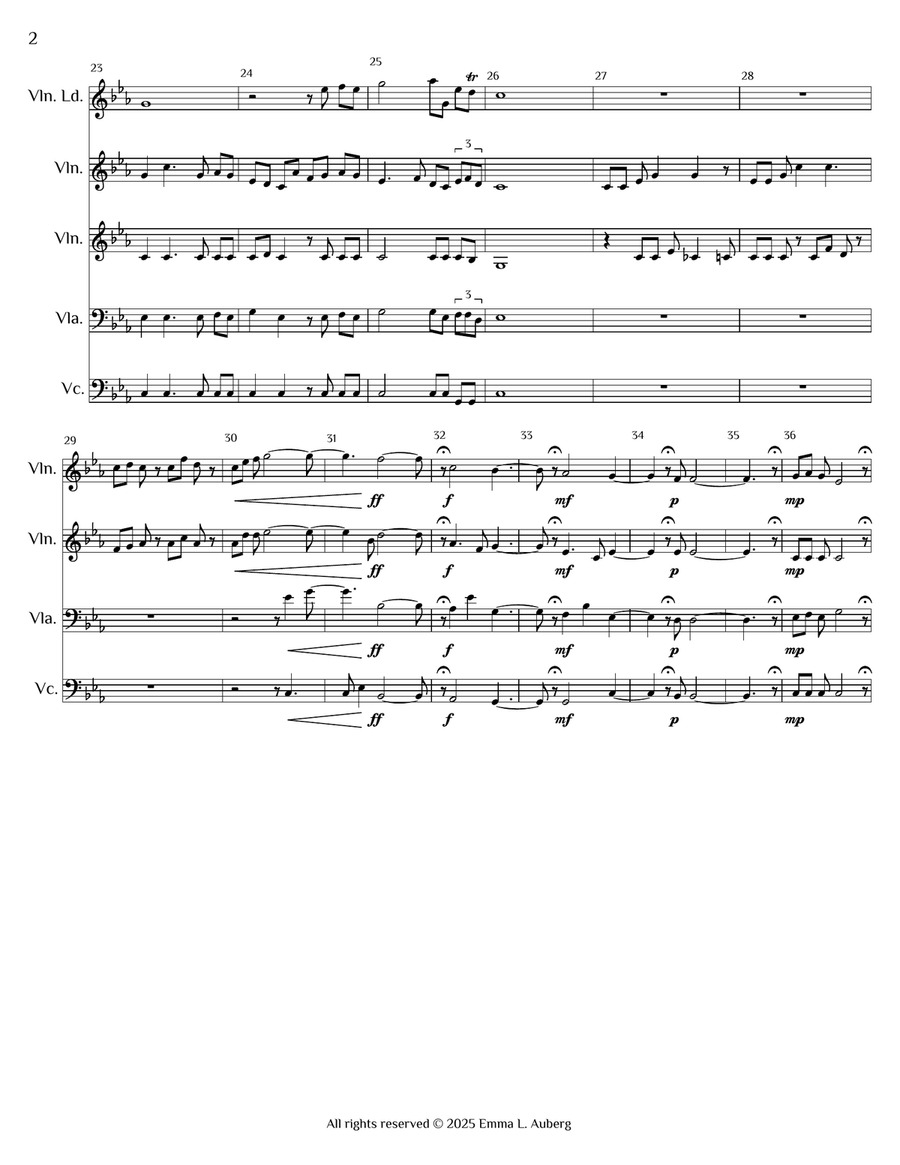 No Turning Back String Quartet scores gallery preview page 2