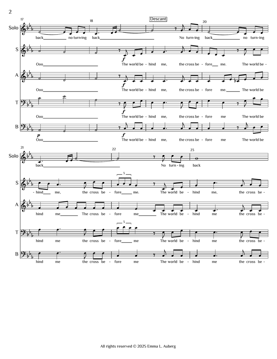 No Turning Back 4-Part scores gallery preview page 2