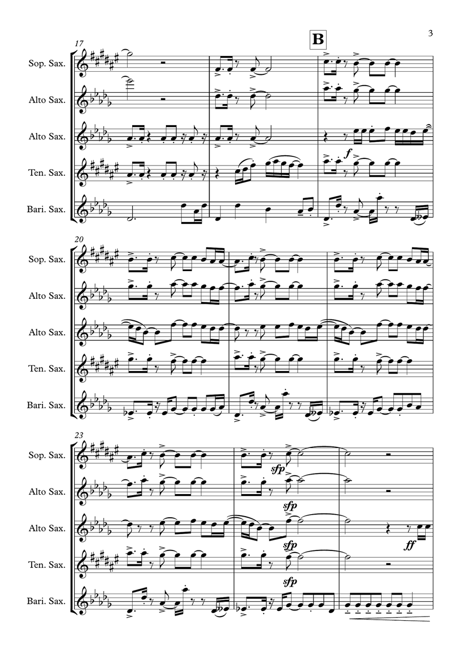 Murder On The Dancefloor Murder On The Dancefloor Saxophone Quartet scores gallery preview page 3