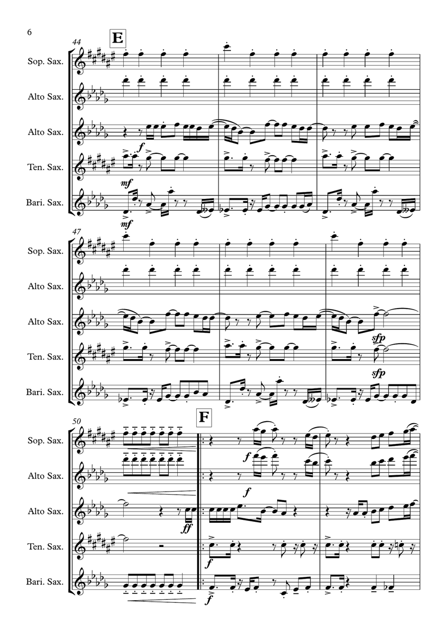 Murder On The Dancefloor Murder On The Dancefloor Saxophone Quartet scores gallery preview page 6
